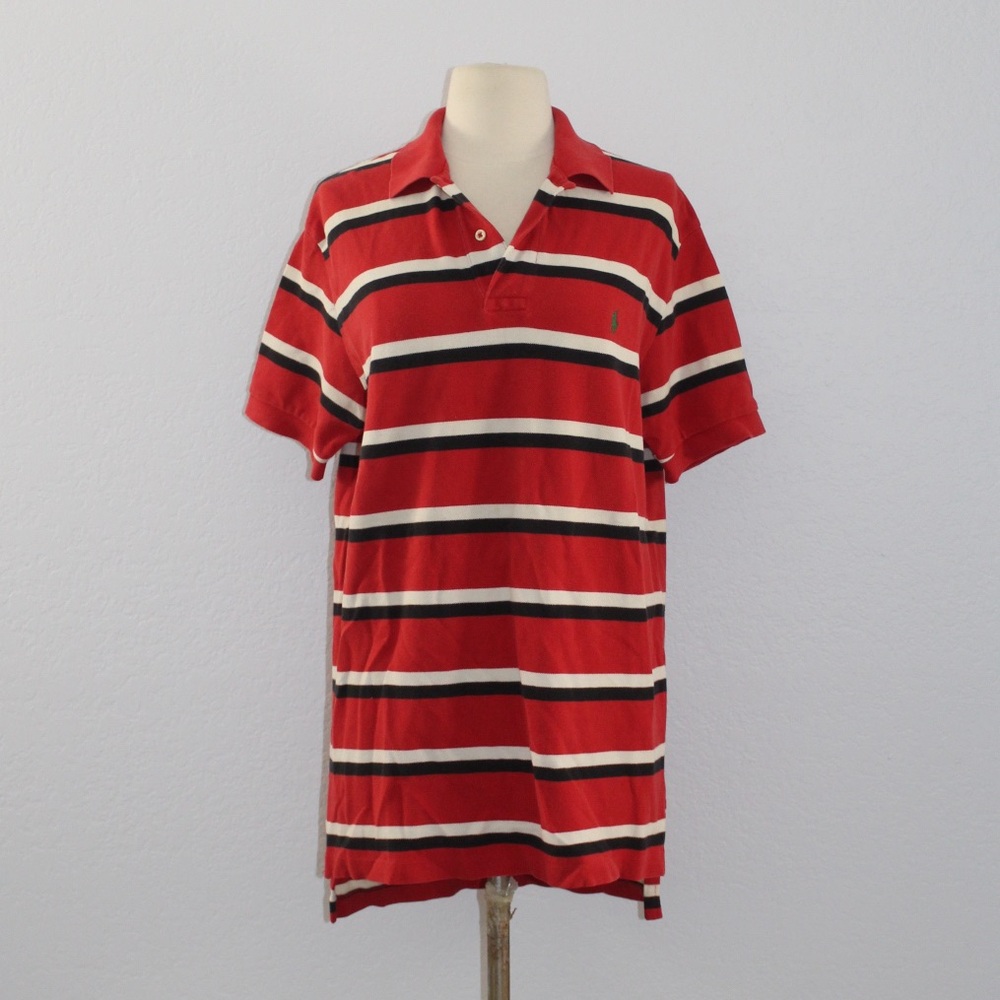 Red Navy Stripe Polo - Picture 1 of 6